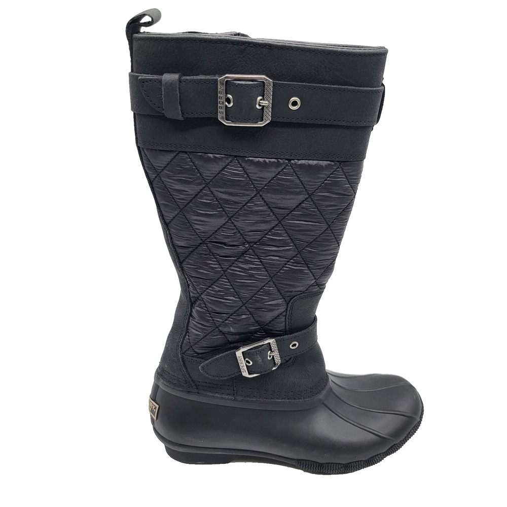 Sperry Women's Black Quilted Duck Boots Size 7 NWOB‎